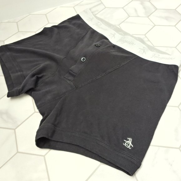 Good Used Condition Men's Penguin Boxer Briefs Black Size Medium - Picture 7 of 9